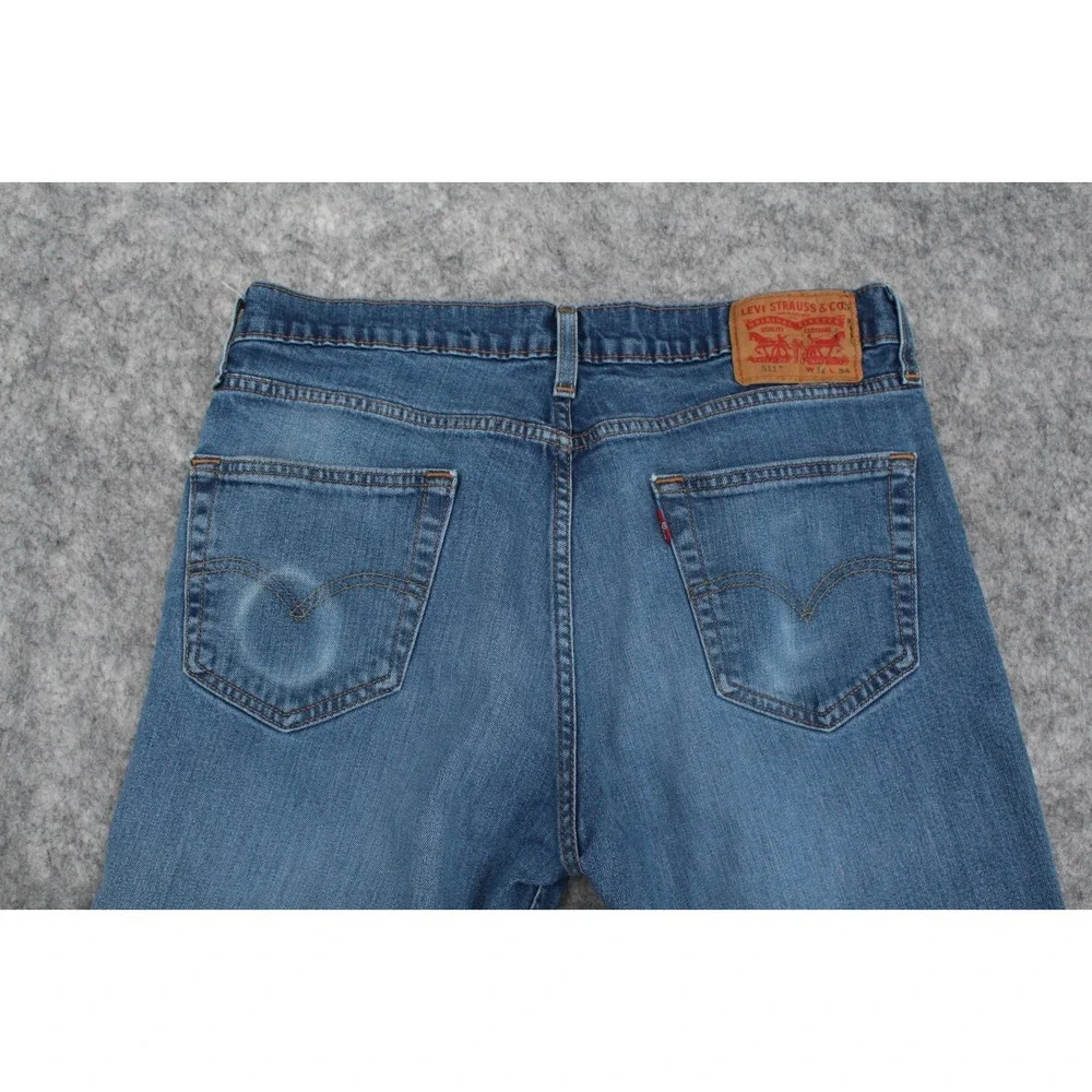 Levi's 511 Jeans‎ Men's 34x32 (Tag 34x34) Blue Stretch Slim Fit Straight Denim